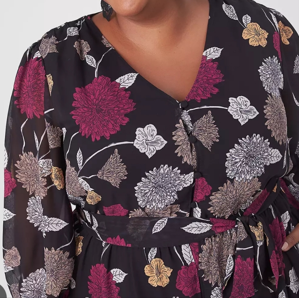Lane Bryant Magenta and Black dress